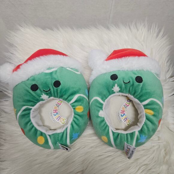 Squishmallows Christmas Tree Slippers Kids Size 11-12 - Picture 1 of 3